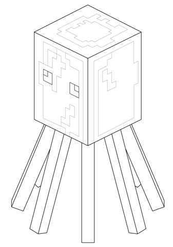 Coloring book squid minecraft